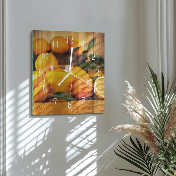 Skleněné hodiny Pomeranče zskb-30x30-00086576