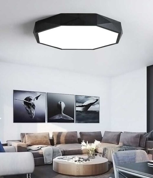 Toolight - Stropní svítidlo Diamond 50cm E27 5x60W APP863-C, černá, OSW-08959