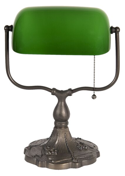 Zelená bankovní lampa tiffany Velves - 27*20*36 cm 1x E27 / max 60w - Clayre & Eef