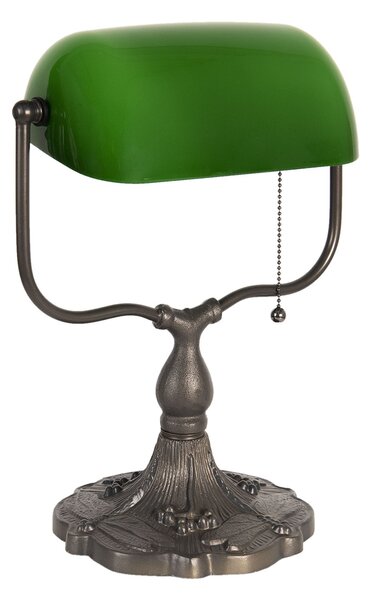 Zelená bankovní lampa tiffany Velves - 27*20*36 cm 1x E27 / max 60w - Clayre & Eef