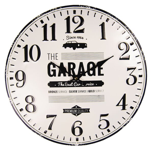 Nástěnné kovové hodiny The Garage – Ø 40 cm / 1*AA