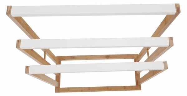 KONDELA Stojan na ručníky, bambus/bílá, KOMO NEW