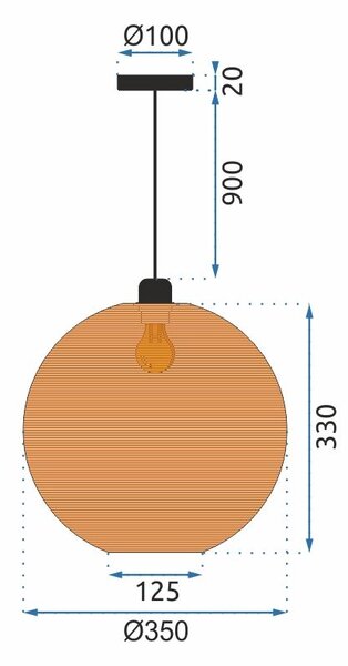 Toolight - Stropní svítidlo z přírodního bambusu Boho E27 60W APP882-1CP, hnědá, OSW-05242