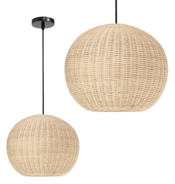 Toolight - Stropní svítidlo z přírodního bambusu Boho E27 60W APP882-1CP, hnědá, OSW-05242