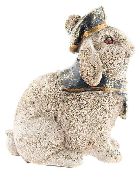 Dekorace Králík s baretem a šátkem - 16*11*18 cm - Clayre & Eef