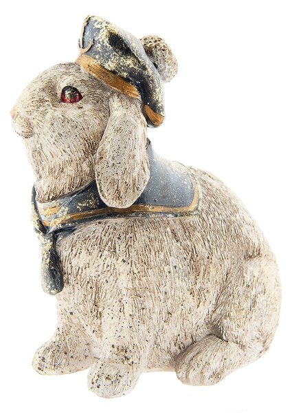 Dekorace Králík s baretem a šátkem - 16*11*18 cm - Clayre & Eef