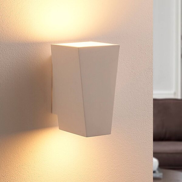 Bílá nástěnná LED lampa Amina ze sádry