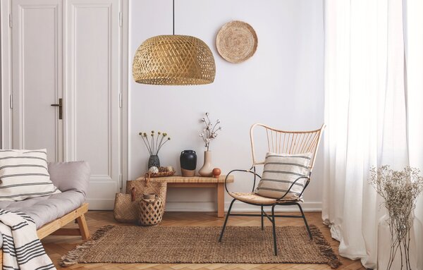 Toolight - stropní svítidlo z přírodního bambusu E27 60W APP886-1CP, hnědá, OSW-05246