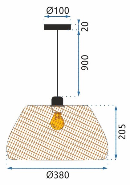Toolight - stropní svítidlo z přírodního bambusu E27 60W APP886-1CP, hnědá, OSW-05246