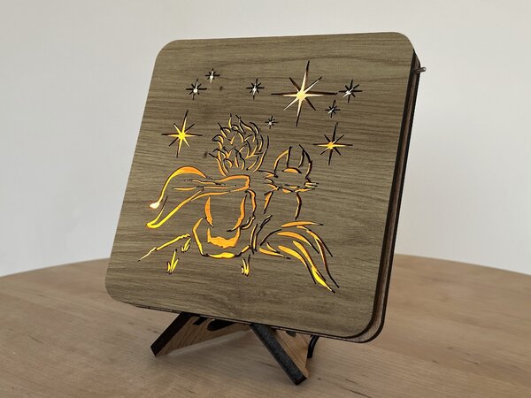 "Malý princ" lampa 19x19cm provedení povrchu: dub