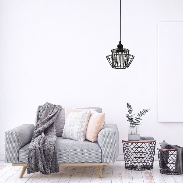 Toolight - Závěsné svítidlo 36cm E27 60W APP941-1CP, černá, OSW-05663