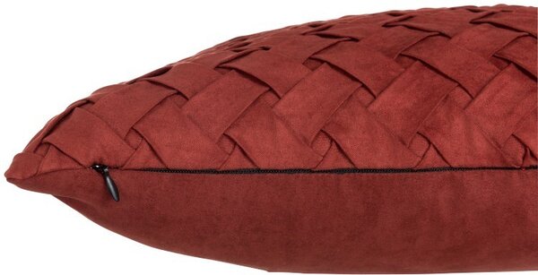 Vínový proplétaný polštář Rust - 43*43 cm - J-Line by Jolipa