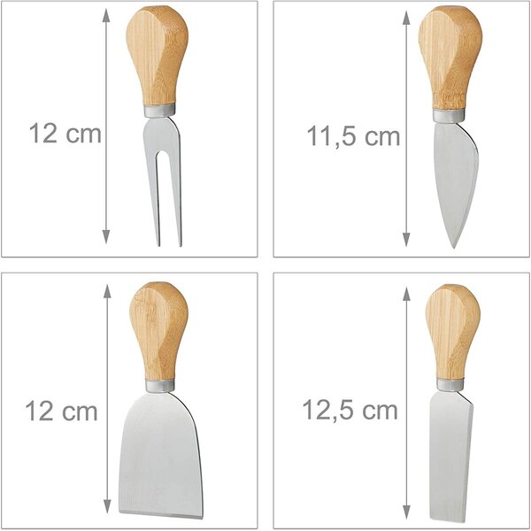 TZB Servírovací bambusové prkénko na sýry s příslušenstvím ANDRA 25 cm natural