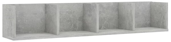 Nástěnná police Grazer na CD - dřevotříska - 100x18x18 cm | betonově šedá