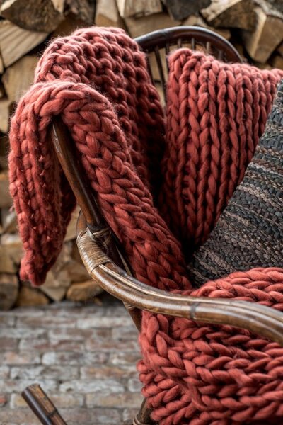 Pletený vínový polštář Tricot - 40*40 cm - J-Line by Jolipa
