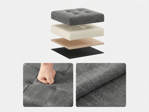 Skládací taburet s úložným prostorem COZY CUBE 30x30 cm, tmavě šedý