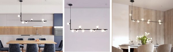 Toolight - Kovová industriální skleněná stropní lampa APP754-8CP, černá, OSW-03987