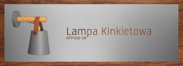 Toolight - Kovová nástěnná lampa na pásku APP468-1W, šedá, OSW-00903