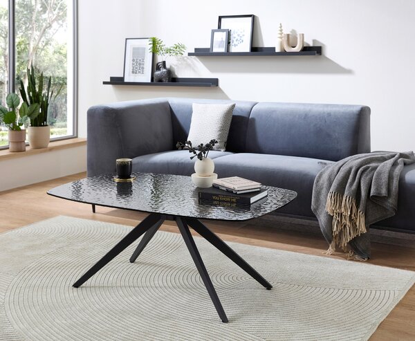 KONFERENČNÍ STOLEK, černá, kov, sklo, 110/70/44 cm Boxxx - Konferenční stolky, Online Only