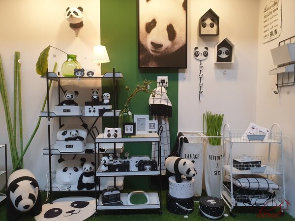 Sada 3papírových kulatých boxů Panda - Ø32*18cm - J-Line by Jolipa