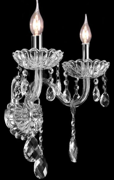 Toolight - Křišťálová nástěnná lampa 2xE14 60W 300757, chromová, OSW-04603