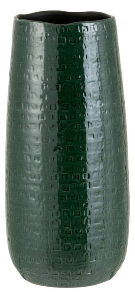 Tmavě zelená keramická váza se vzorem Seraphine S - 15*19*40 cm