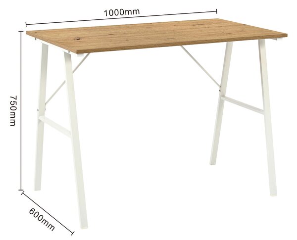 PSACÍ STŮL, bílá, dub artisan, 100/60/75 cm Carryhome - Kancelářské stoly