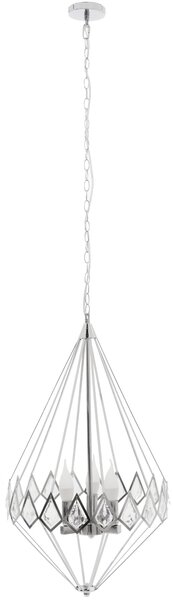 Toolight - Křišťálová závěsná lampa 3xE14 40W APP210-3CPR, stříbrná, OSW-07500