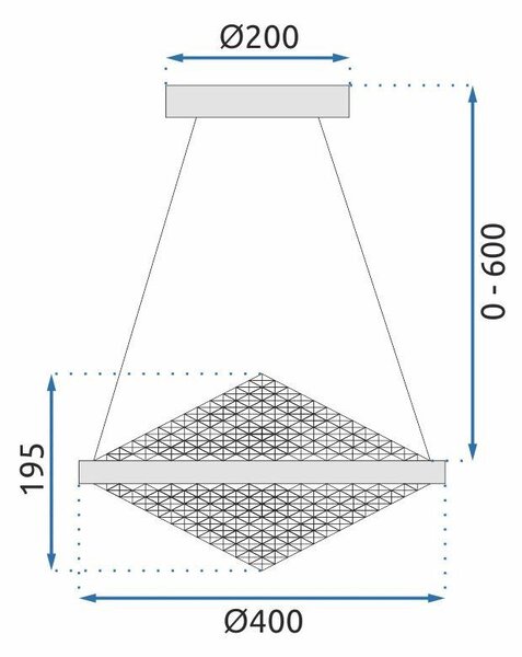 Toolight - Křišťálová závěsná lampa APP774-1CP + dálkové ovládání, chromová, OSW-05025
