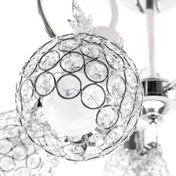Toolight - Křišťálová stropní svítilna 5xE27 60W 300750, chromová, OSW-05688