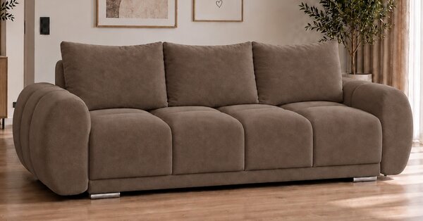 Trojmístná rozkládací pohovka s funkcí spaní LUCY 3 | 234x97x89cm | MONOLITH HNĚDÁ