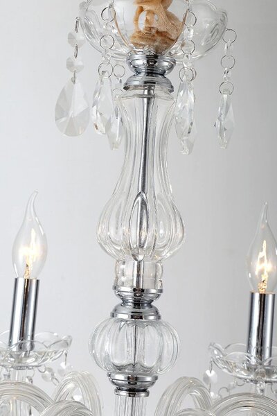 Toolight - Křišťálový závěsný lustr 3xE14 60W 300752, stříbrná, OSW-04601