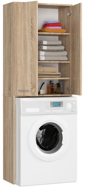 Ak furniture Koupelnová skříňka nad pračku Fin 2D dub sonoma