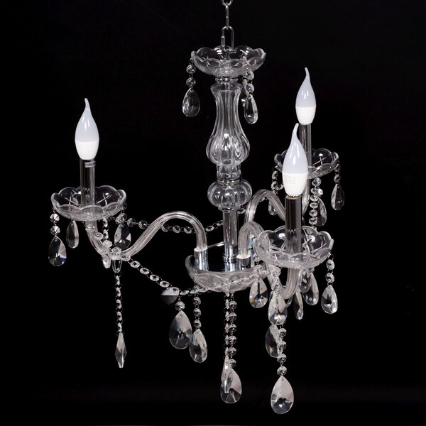 Toolight - Křišťálový závěsný lustr 3xE14 60W 300752, stříbrná, OSW-04601