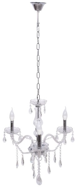 Toolight - Křišťálový závěsný lustr 3xE14 60W 300752, stříbrná, OSW-04601
