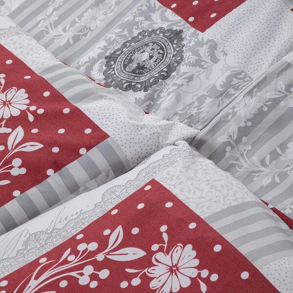 Ložní povlečení z mikrovlákna PATCHWORK SRDCE jednolůžko
