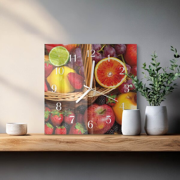 Skleněné hodiny Ovoce zskb-30x30-00089364
