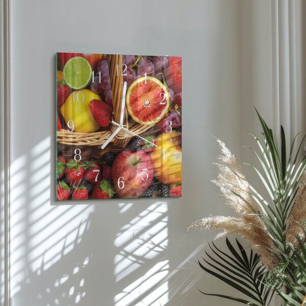 Skleněné hodiny Ovoce zskb-30x30-00089364
