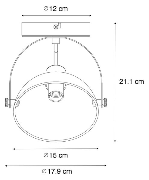 Průmyslové stropní svítidlo bílé se stříbrem 15 cm nastavitelné - Magnax