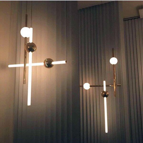 Toolight - LED stropní lampa závěsná 60cm 12W APP476-CP, bílá-zlatá, OSW-00608