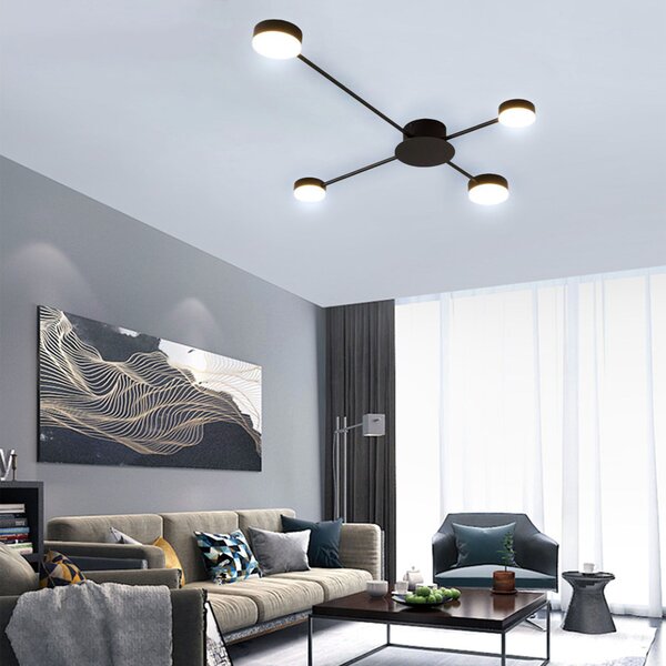 Toolight - LED stropní svítidlo 4-ramenné APP210-3CPR, černá, OSW-08460