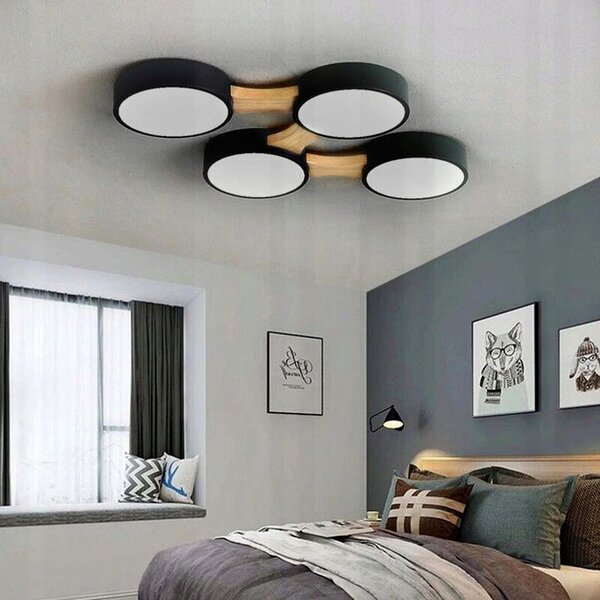 Toolight - LED stropní svítidlo 4-bodové APP210-3CPR, černá-hnědá, OSW-08469