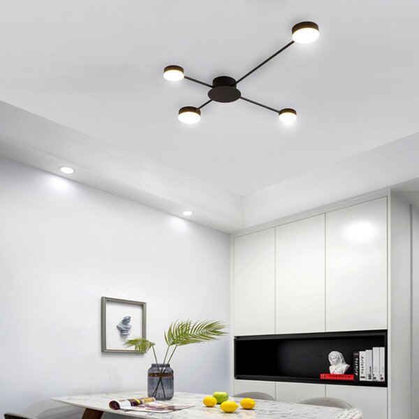 Toolight - LED stropní svítidlo 4-ramenné APP210-3CPR, černá, OSW-08460