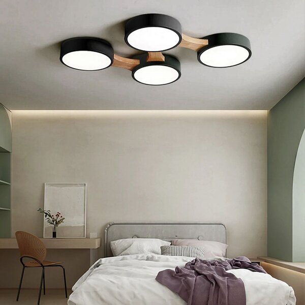 Toolight - LED stropní svítidlo 4-bodové APP210-3CPR, černá-hnědá, OSW-08469