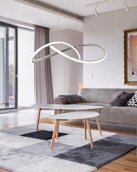 Toolight - LED stropní svítidlo + dálkový ovladač APP393-CP, chromová, OSW-06909