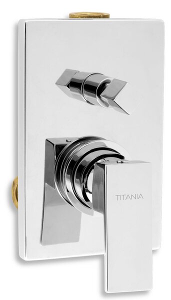Novaservis Titania Cube Vanová a sprchová podomítková baterie s přepínačem, chrom, 98850R,0