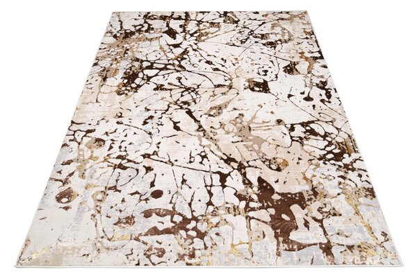 Chemex Moderní koberec Golden - abstrakt 1 - krémový/hnědý/zlatý Rozměr koberce: 160x230 cm