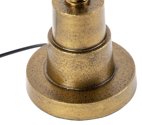 Stolní lampa v art deco stylu s sametovým stínítkem žlutá 35 cm - Pisos