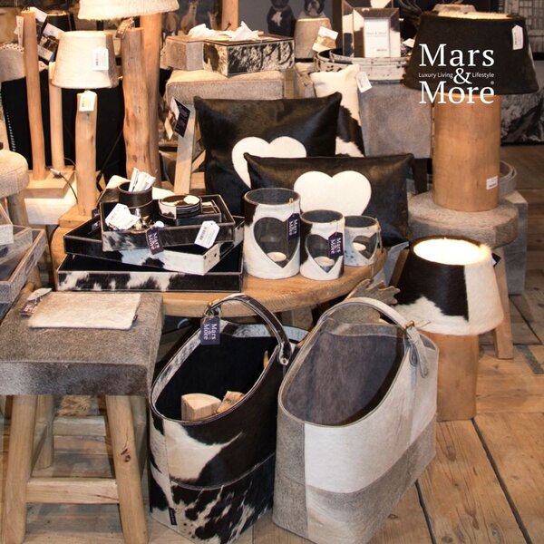 Kožený zásobník na papírové kapesníky černá /bílá - 25*14*9 cm - Mars & More
