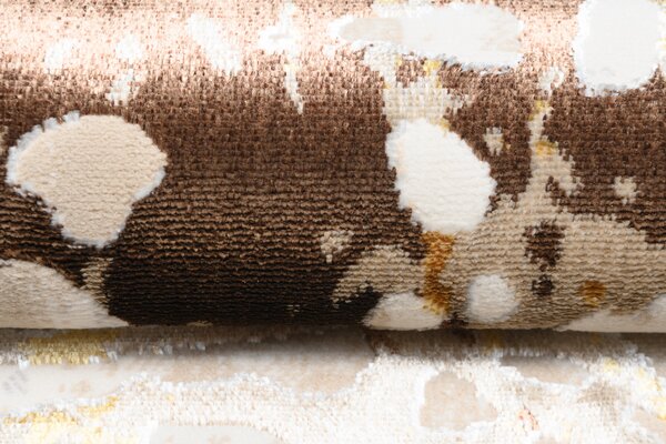 Makro Abra Kusový koberec GOLDEN MZ26D Abstraktní Moderní krémový hnědý Rozměr: 80x150 cm